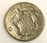 Rara moeda de prata BELGIQUE de 1969, 10F, medindo: 2,5 cm diâmetro e 8.0 gramas.