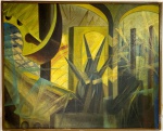 Giacomo BALLA (1871-1958) - oleo s/ tela, medindo: 1,02 m x 83 cm (atribuido) (precisa restauro, moldura com cupim)