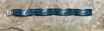 Belíssima pulseira MEXICANA em PRATA 925 com incrustações em pedra azul  . Mede: 17 cm 