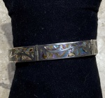Belíssima pulseira MEXICANA em PRATA 925 com incrustações em madripérola  . Mede: 17 cm 
