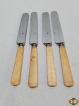Lote composto de 4 facas tipo espatulas em aço Rolli Lausanne com cabo em resina. Medindo 26,5cm de comprimento.