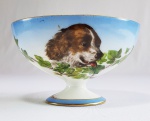 RICHARD GINORI/ GUCCI - Grande xícara de coleção decorada com cachorro. Med. 15 x 12 x 07 cm.