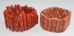 Duas pulseiras elásticas com placas de Coral Esponja