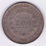 Moeda de prata, Brasil império, 200 reis de 1863, P 581