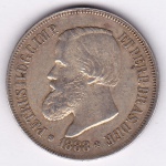 Moeda de prata, Brasil império, 500 reis de 1888, P 640