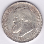 Moeda de prata, Brasil império, 500 reis de 1889, P 641