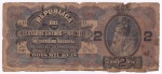 Cédula de 2000 réis de 1899, R 082, letra B, autografada