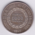 Moeda de prata, Brasil império, 1000 reis de 1856, P 604