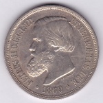 Moeda de prata, Brasil império, 1000 reis de 1869, P 632