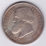 Moeda de prata, Brasil império, 1000 reis de 1888, P 654