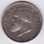 Moeda de prata, Brasil império, 2000 reis de 1887, P 657