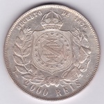 Moeda de prata, Brasil império, 2000 reis de 1889, RAMO DE CAFÉ SOLTO, P 659a