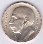 Moeda de prata, Brasil república, 5000 reis de 1936, Santos Dumont, P 721, FC
