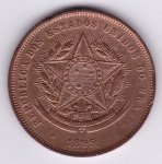 Moeda de bronze, Brasil república, 20 reis de 1899, B 805