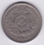 Moeda de cupro niquel, Brasil império, 100 reis de 1884, V 014
