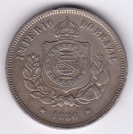 Moeda de cupro niquel, Brasil império, 100 reis de 1886, V 028, MBC/SOB