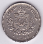Moeda de cupro niquel, Brasil império, 100 reis de 1888, V 030, MBC/SOB