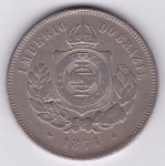 Moeda de cupro niquel, Brasil império, 200 reis de 1874, V 017