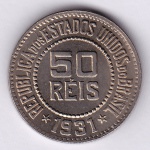 Moeda de cupro niquel, Brasil república, 50 reis de 1931, V 070, FC