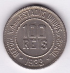 Moeda de cupro niquel, Brasil república, 100 reis de 1933, V 087, FC, com brilho de cunhagem