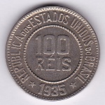 Moeda de cupro niquel, Brasil república, 100 reis de 1935, V 089, FC, com brilho de cunhagem