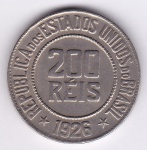 Moeda de cupro niquel, Brasil república, 200 reis de 1926, V 098