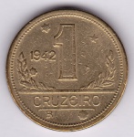 Moeda de bronze alumínio, Brasil república, 1 cruzeiro de 1942, V 224