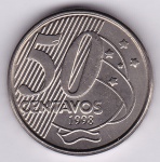 Moeda do Brasil república, 50 centavos de 1998, V 527, SOB/FC