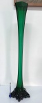 Grande floreiro de cristal na cor verde - 80cm altura