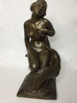 ANTONIO BESESTI - Escultura em bronze Leda e o Cisne - 47 x 23