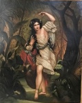 Excepcional quadro europeu, representando figura feminina desnuda, pintura de altíssima qualidade. Óleo sobre placa de bronze. Qualidade palaciana. 49 x 42 cm.