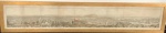 E.R. Smith. Litografia. Vista panorâmica de Santiago do Chile tendo como ponto de referência o topo do Morro Santa Clara. 1855. 24 x 172 cm. Impressão: Sinclair’s Lith.