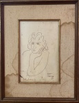 Henri Matisse - "Figura feminina". Crayon sobre papel. Assinado no C.I.D. Obra med. 43x27cm. Todas as obras estrangeiras são vendidas na categoria Atribuído.