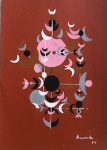 Milton Dacosta Da série Variações sobre formas lunares Guache sobre cartão Assinado e datado 1954 inferior direito 26 x 22 cm