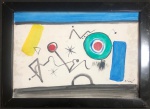 Miró - Téc. mista sobre papel. Assinado no C.I.D med. 36x 27.  Todas as obras estrangeiras são vendidas na categoria Atribuído.