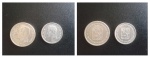Duas moedas Venezuela Prata 50 e 25 Centavos - MBC