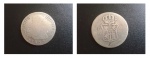 Moeda Espanha Carolus IIII 2 Reales 1800 Prata 26mm - Esta peça era usada como base das moedas fracionárias do Brasil, onde era recunhada asmoedas de 160 reis