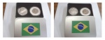 Estojo de Luxo Com Medalha Alusiva a Copa de 2014 + Moeda Original de 2 reais Cunhada pelo Banco Central Série Jogadas de Futebol - DEFESA GOLEIRO