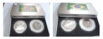 Estojo de Luxo Com Medalha Alusiva a Copa de 2014 + Moeda Original de 2 reais Cunhada pelo Banco Central Série Jogadas de Futebol - MATADA NO PEITO