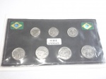 Cartela Suvenir com 07 moedas do Cruzeiros reais 