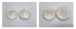 Duas moedas de prata da Suiça 