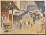 Sobragil  Gomes Carollo, óleo sobre papel, feira Paris 1955 - med. 23x30cm