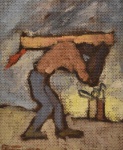 Eugênio de Proença Sigaud, 1978, óleo sobre eucatex `Operário -med. 18x15cm