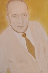 Carlos Henrique Bins, Acrílica sobre tela, Retrato de Mario Quintana -med. 61x50cm