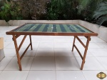 Antiga mesa de futebol de botão oficial em madeira, desmontável. Medindo 130cm x 85cm x 70cm de altura, com o suporte do pé restaurado.