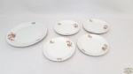 5 Pratos Bolo Sobremesa Porcelana Renner Floral . Medida 4 pratos sobremesa  20 cm , 1 bolo 24 cm