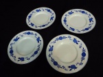 4 Pratos Pires Porcelana  padrao Cebolinha azul e branco  Royal Heritage.