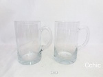 2 Canecas Para Cerveja Em Fino Cristal . Medida 14 cm de altura 9 cm de diametro