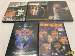 Lote com 5 dvd's originais, composto de Woodstock, David Garret, etc.