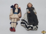 Lote de 2 bonecas antigas para colecionador com trajes típicos. Medindo a maior 26cm de comprimento.